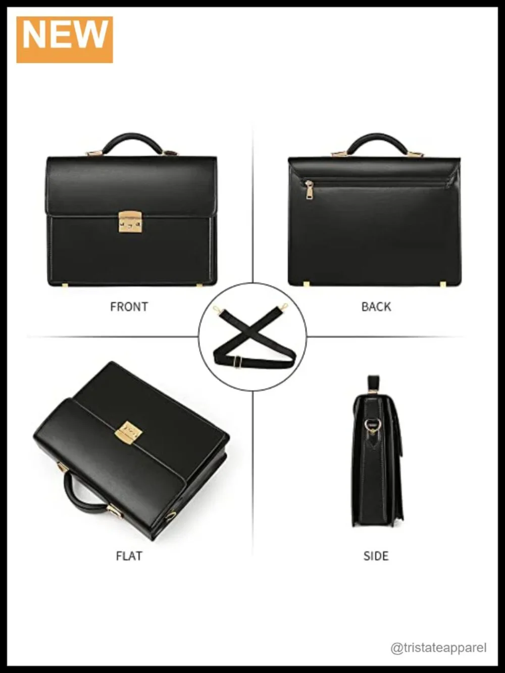 PU Leather Locking Laptop Messenger Bag for Business Men